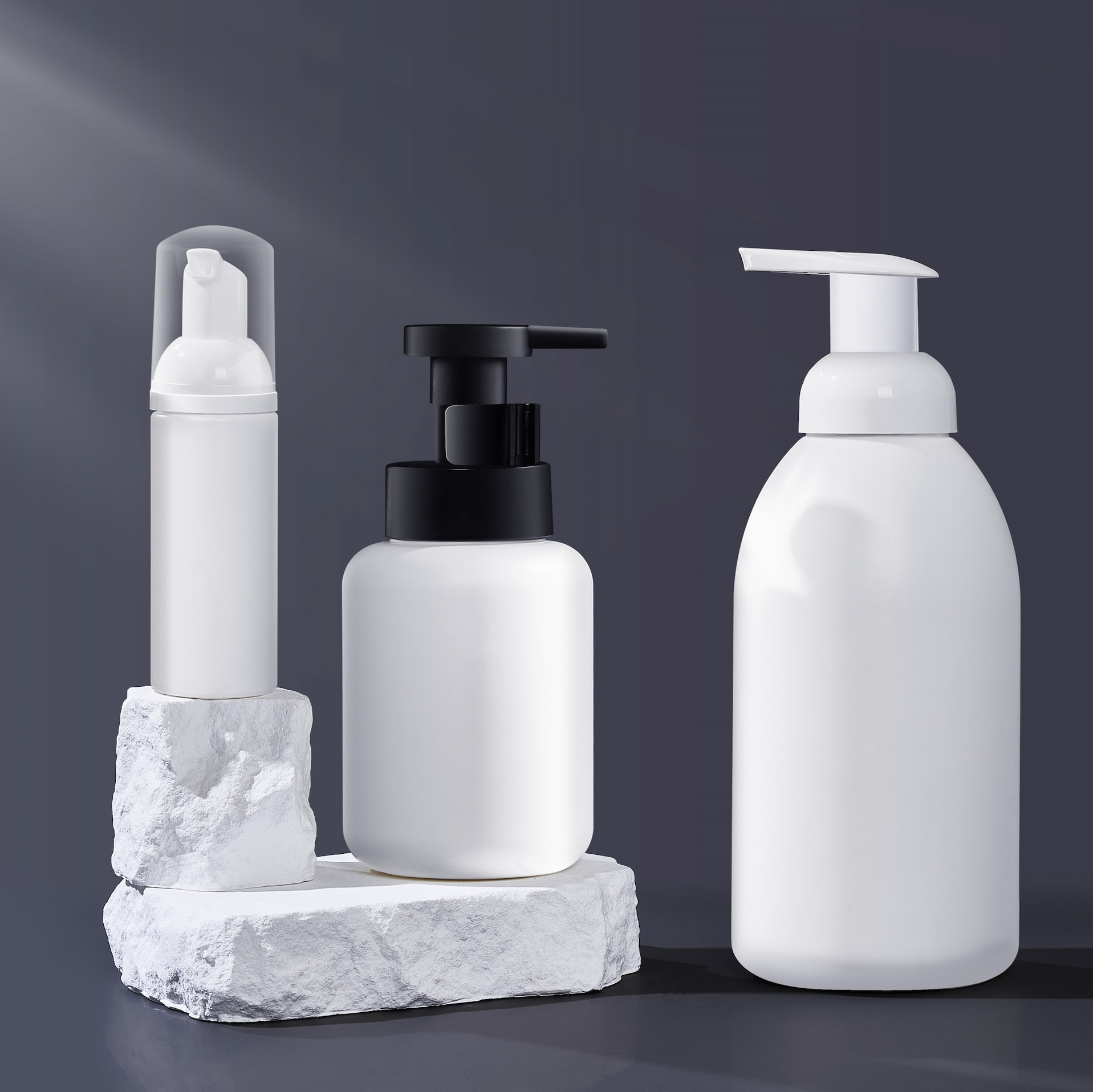 three different foamers
