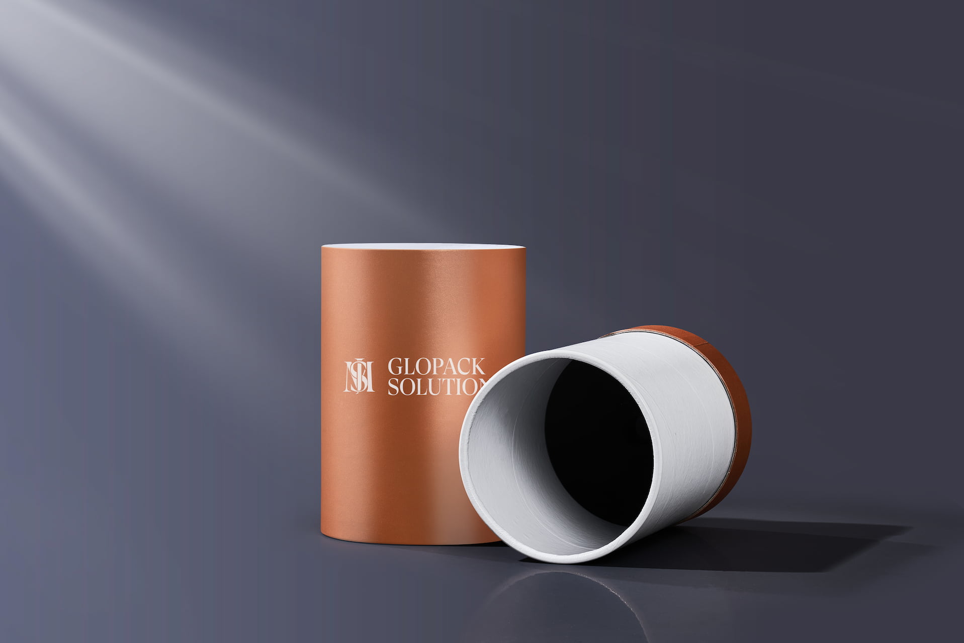 Open-brown-cylindric-box